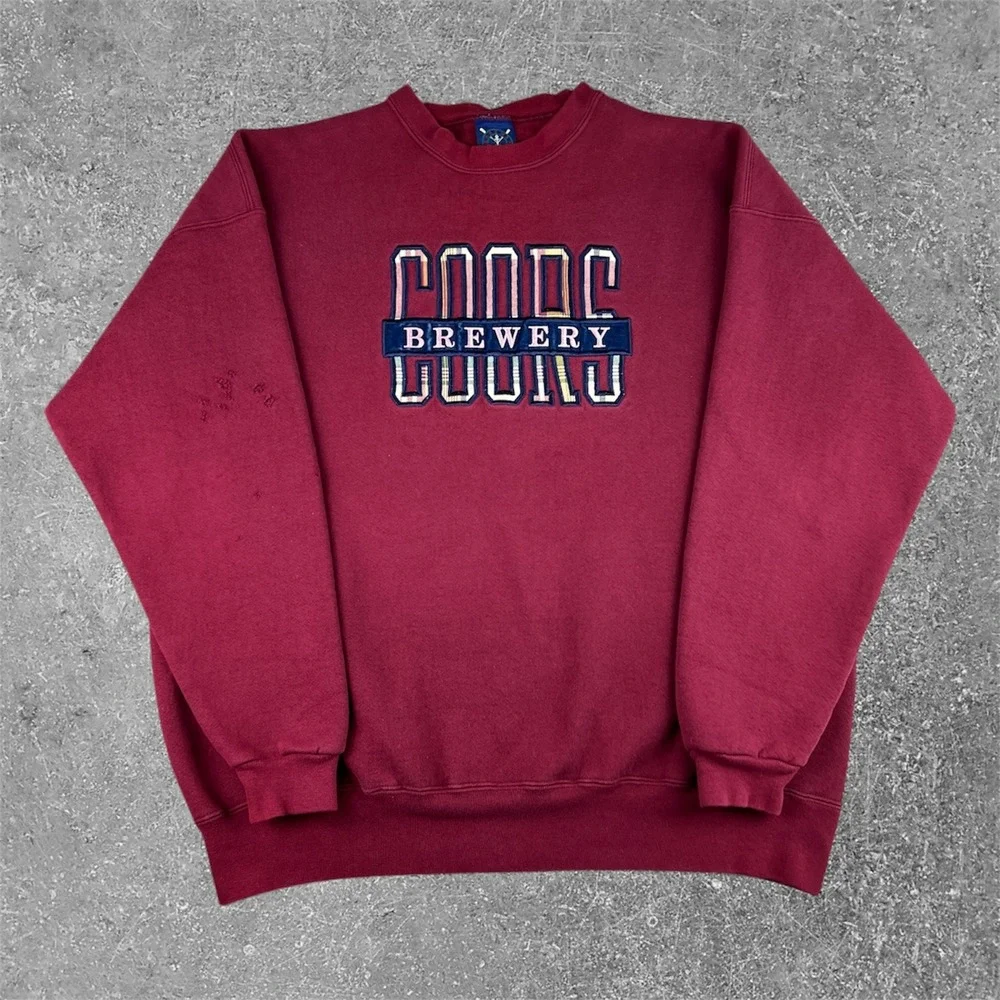 Vintage Coors Brewery Sweatshirt Mens XXL Burgundy 90s‎ Heavyweight Made in USA